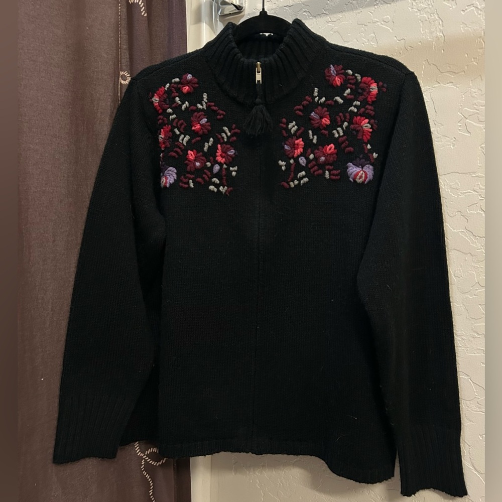 Vintage Embroidered Knit Women's Sweater